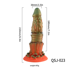 QS-H023  Liquid silicone dildo