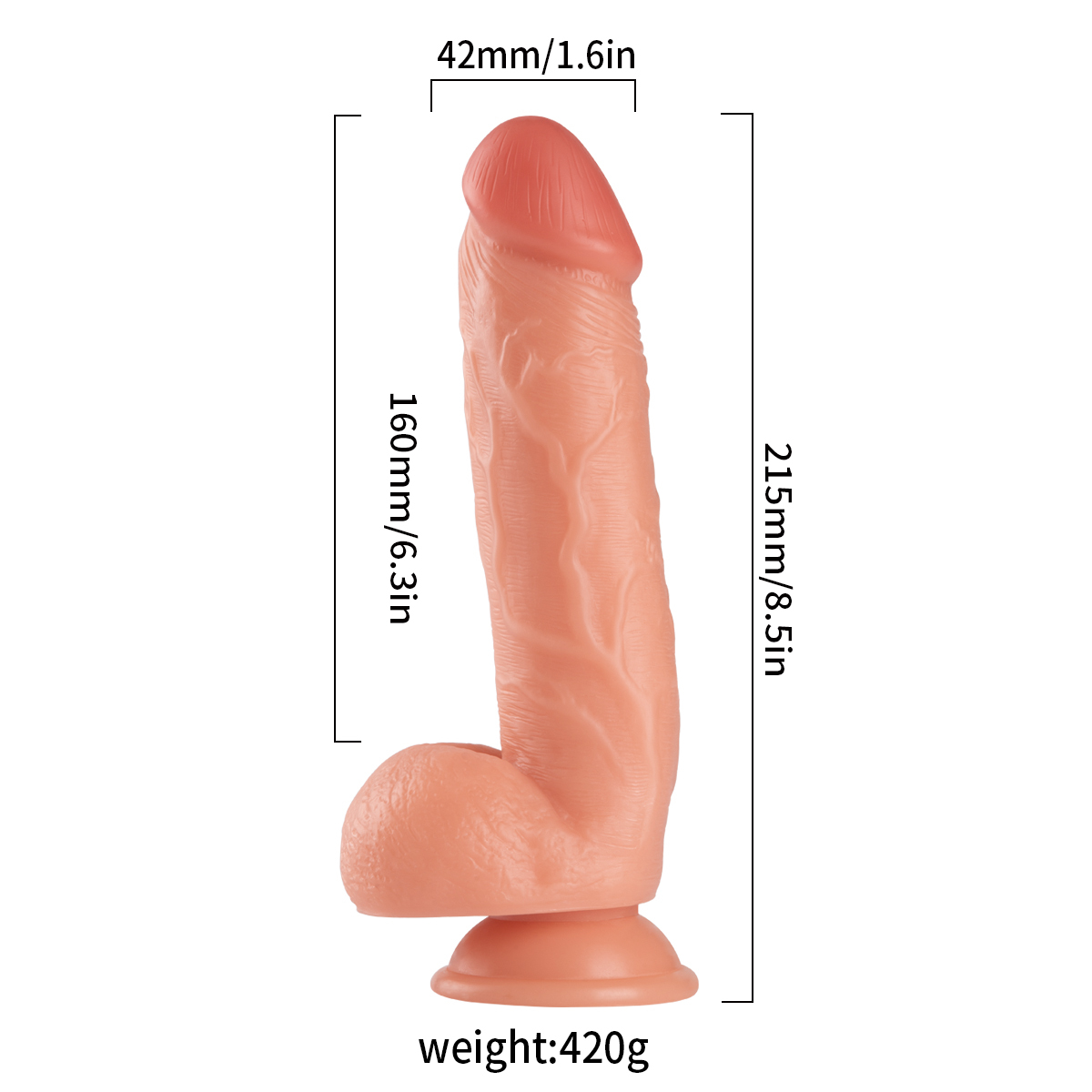 QS-B005  Pour-over PVC Single-layer Dildo