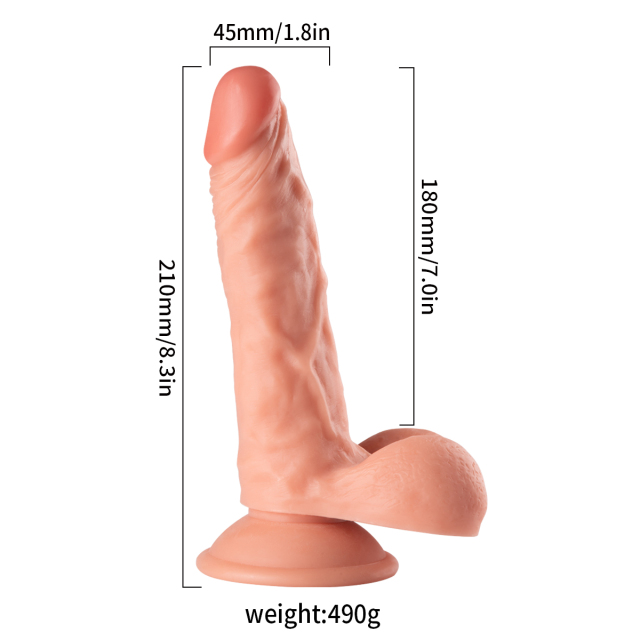 QS-B006  Pour-over PVC Single-layer Dildo