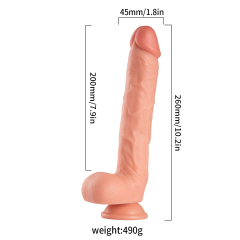 QS-B007  Pour-over PVC Single-layer Dildo
