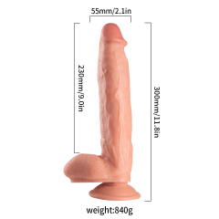 QS-B009  Pour-over PVC Single-layer Dildo