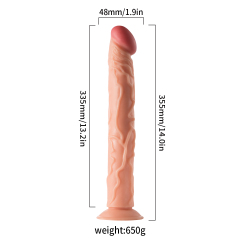 QS-B047 Pour-over PVC Single-layer Dildo
