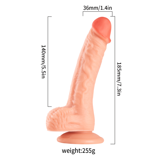 QS-B050 Pour-over PVC Single-layer Dildo