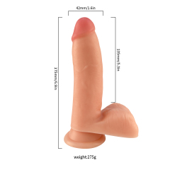 QS-B074 Pour-over PVC Single-layer Dildo