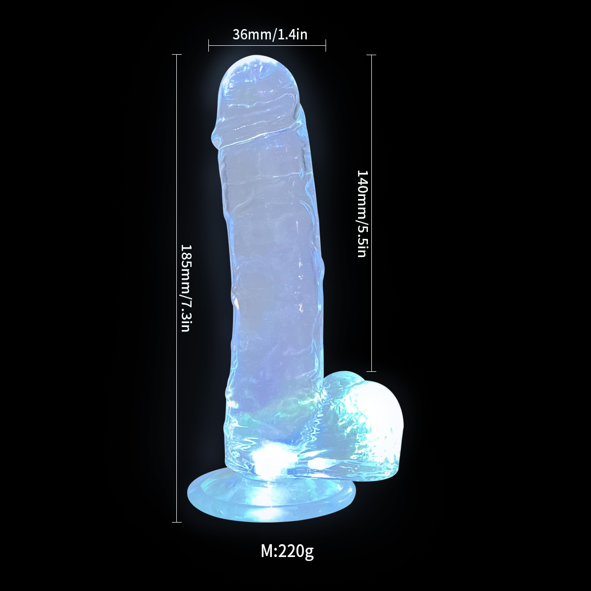 D018-M-LED Injection-Molded TPE Dildo