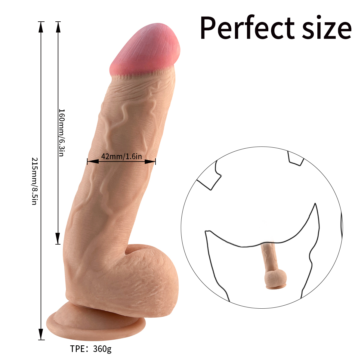 QSLP-005   Double-Layer TPE Penis with Reverse Glue