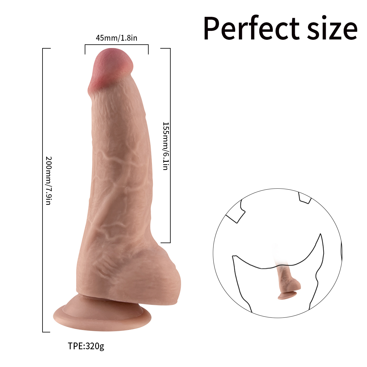 QSLP-037   Double-Layer TPE Penis with Reverse Glue