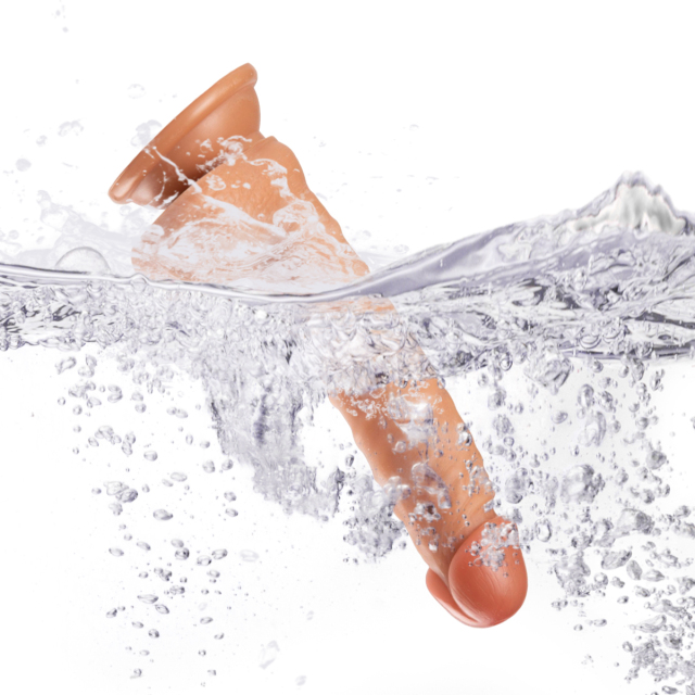 QS-B018  Pour-over PVC Single-layer Dildo