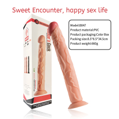 QS-B047 Pour-over PVC Single-layer Dildo