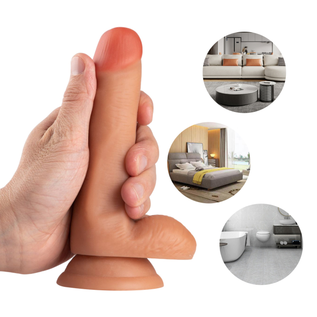 QS-B039 Pour-over PVC Single-layer Dildo