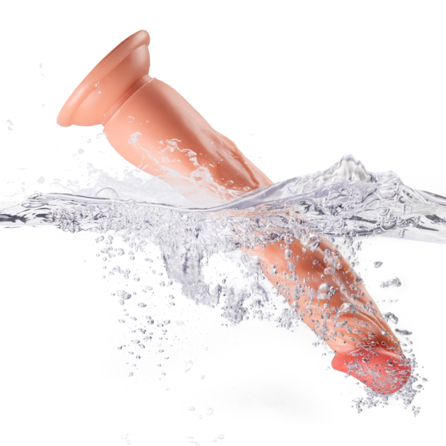 QS-B002  Pour-over PVC Single-layer Dildo