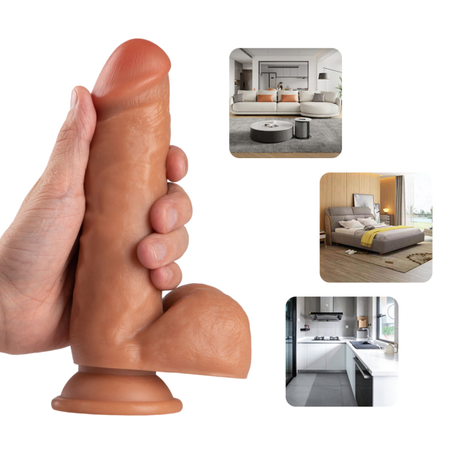 QS-B023 Pour-over PVC Single-layer Dildo