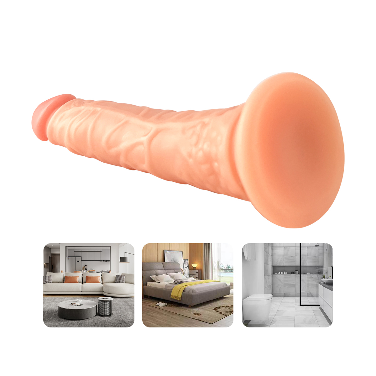QS-B049 Pour-over PVC Single-layer Dildo