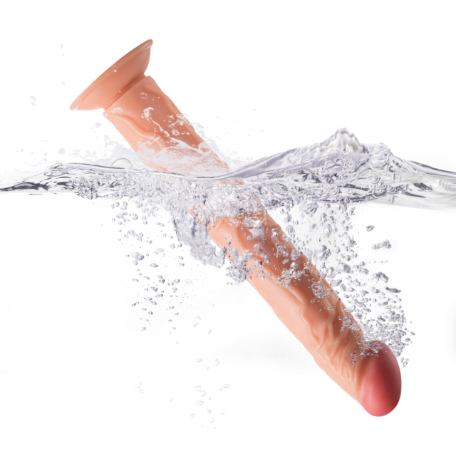 QS-B047 Pour-over PVC Single-layer Dildo