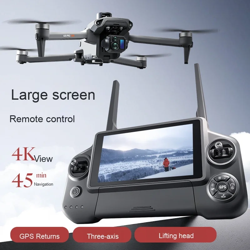 A25 PRO Drone New 8K HD Aerial 3-Axis Gimbal Long Battery Life RC GPS 6km Range Drone 5.5inch Chscreen Brushless Dron VS P7MAX