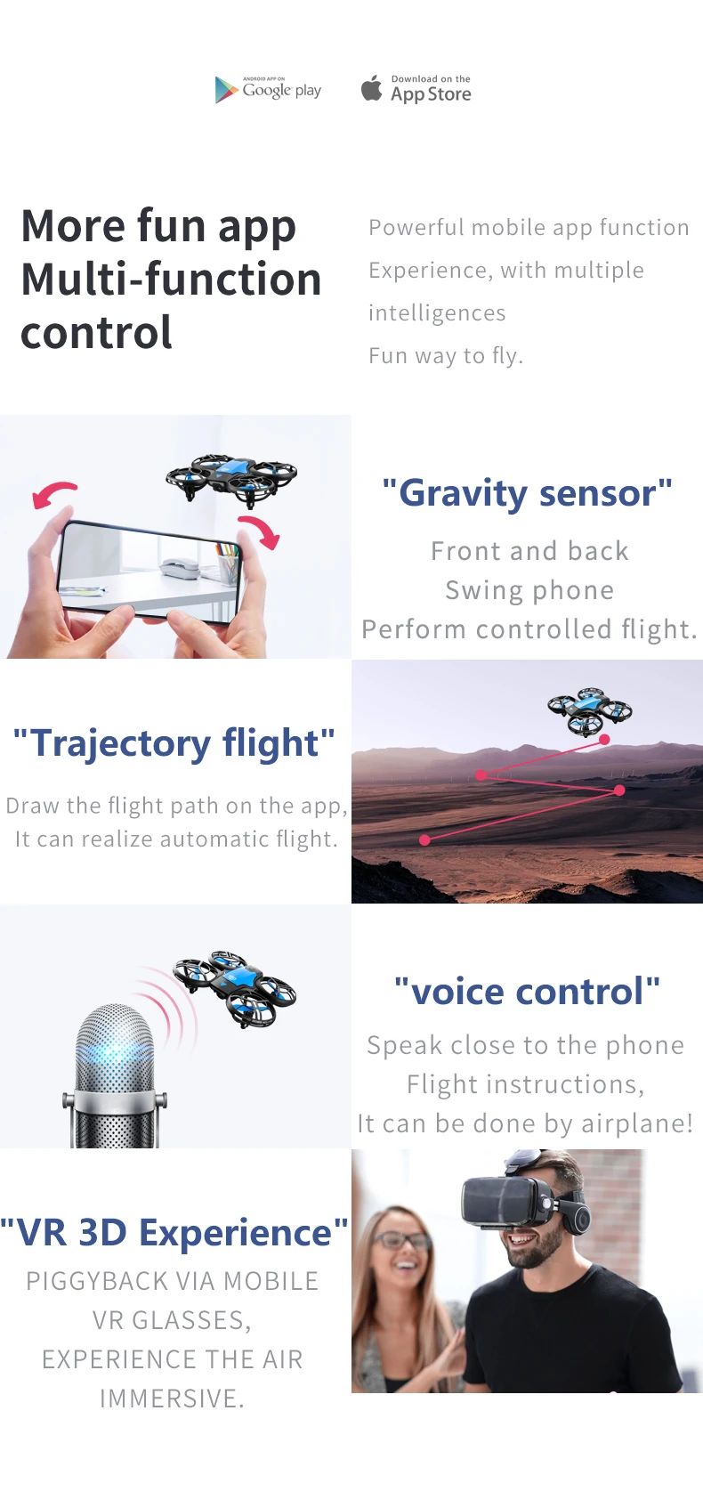 4DRC V8 Mini Drone 4K 1080P HD Camera WiFi Fpv Protective Design Drone RC Quadcopter Toy Geasture Control for School Education