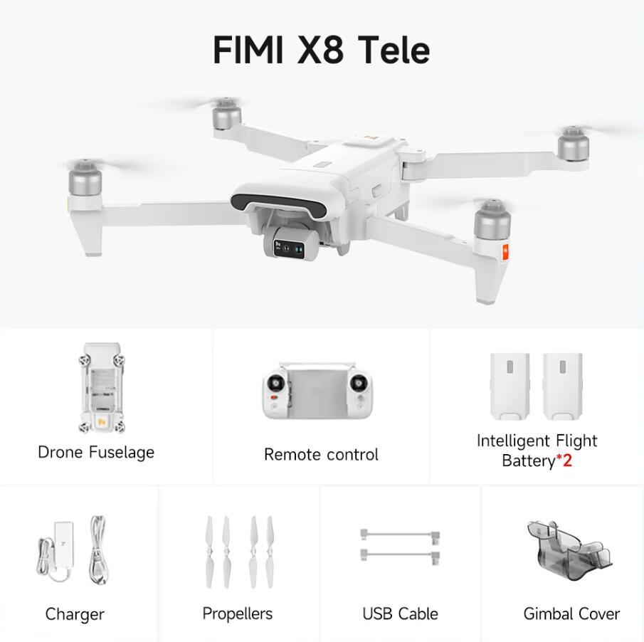 FIMI X8 Tele MAX Gps Brushless 3 Axis Gimbal Long Range Quadcopter UAV Combo Drones With 4K Camera FIMI X8 Tele Drones