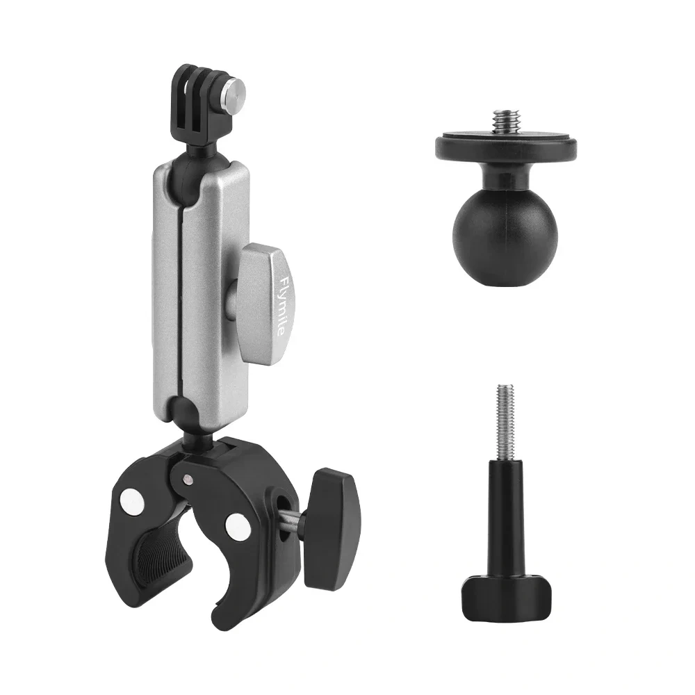 Flymile Bicycle Motorcycle Handlebar Mount Holder For Gopro Hero 8 7 6 5 4 Action Camera 360 Degree Adjustable Metal Bracket