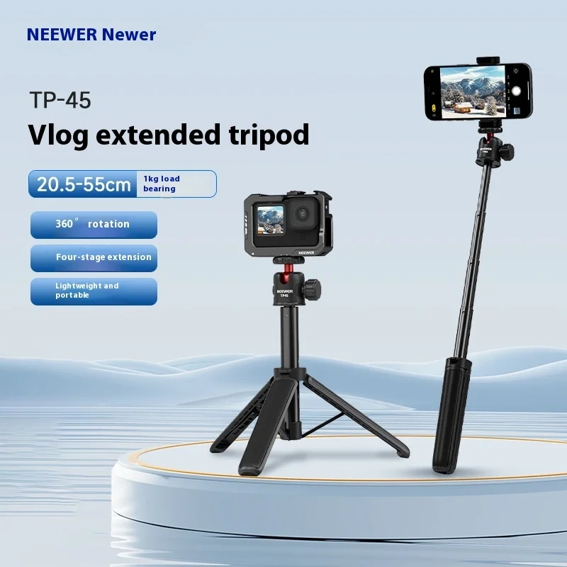 New NEEWER TP45 Tripod Portable Selfie Stick Custom Phone Tripod Stand For Smartphone Mirrorless Camera Sports Camera