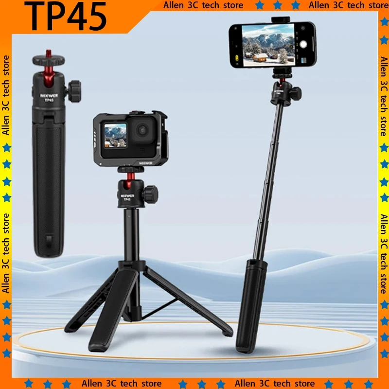 New NEEWER TP45 Tripod Portable Selfie Stick Custom Phone Tripod Stand For Smartphone Mirrorless Camera Sports Camera