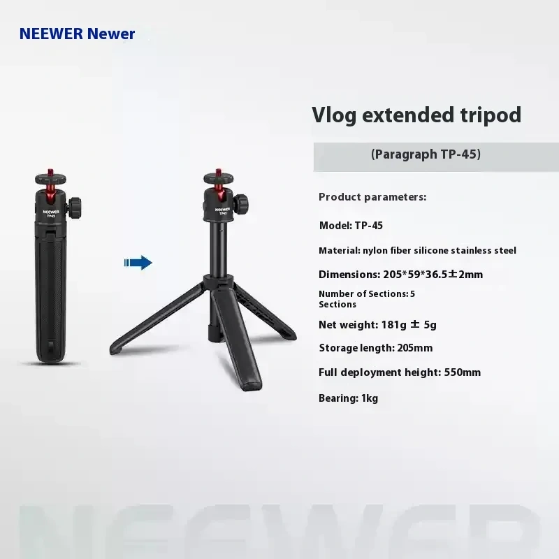New NEEWER TP45 Tripod Portable Selfie Stick Custom Phone Tripod Stand For Smartphone Mirrorless Camera Sports Camera