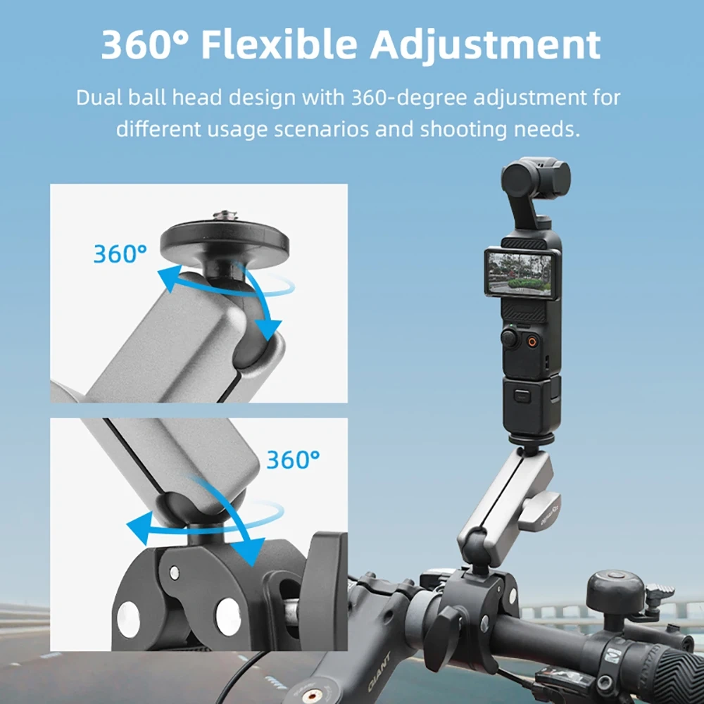 Flymile Bicycle Motorcycle Handlebar Mount Holder For Gopro Hero 8 7 6 5 4 Action Camera 360 Degree Adjustable Metal Bracket