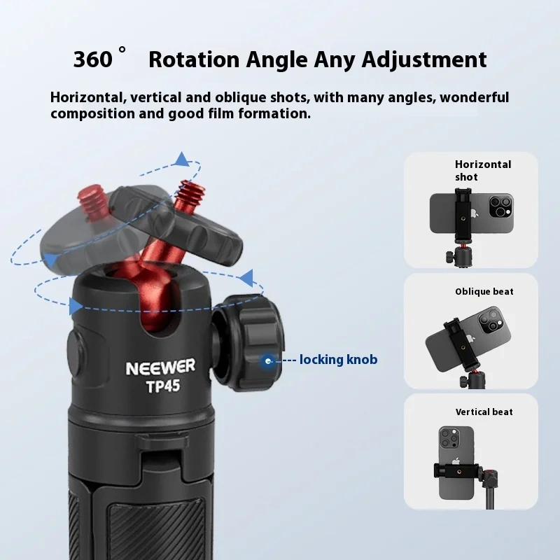 New NEEWER TP45 Tripod Portable Selfie Stick Custom Phone Tripod Stand For Smartphone Mirrorless Camera Sports Camera