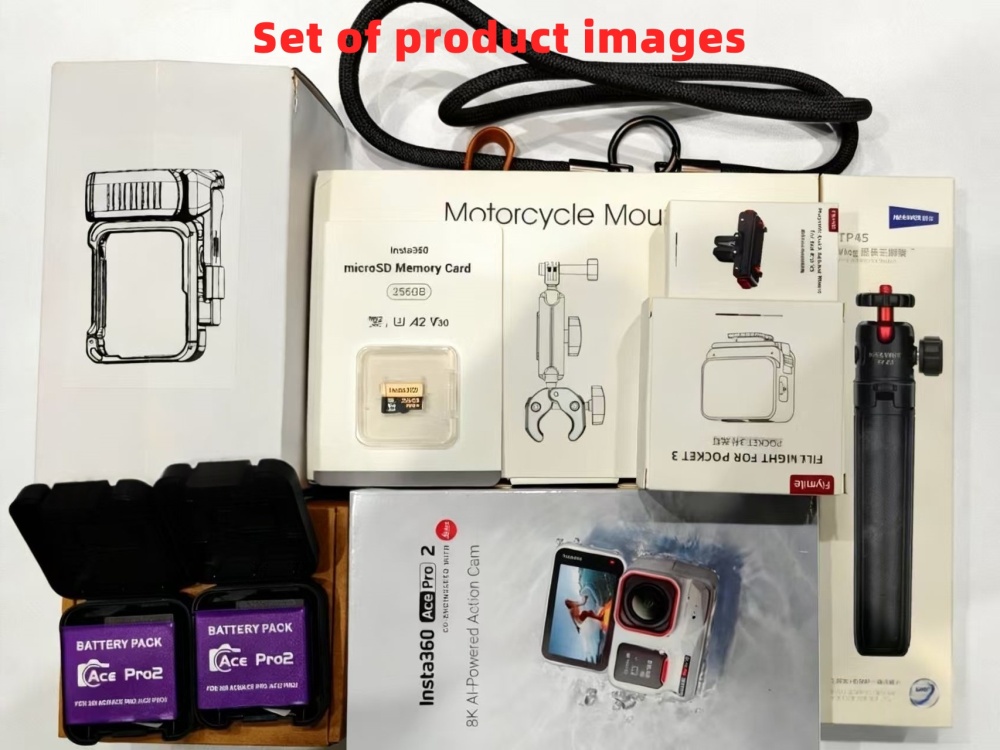 Inst 360 Ace Pro 2 Action Camera Glacier white color  Dual Battery 8K 30FPS Lei Ca AI Chip 2.5'' Flip Touchscreen HDR FlowState Stabilization AcePro2 Super Value Package