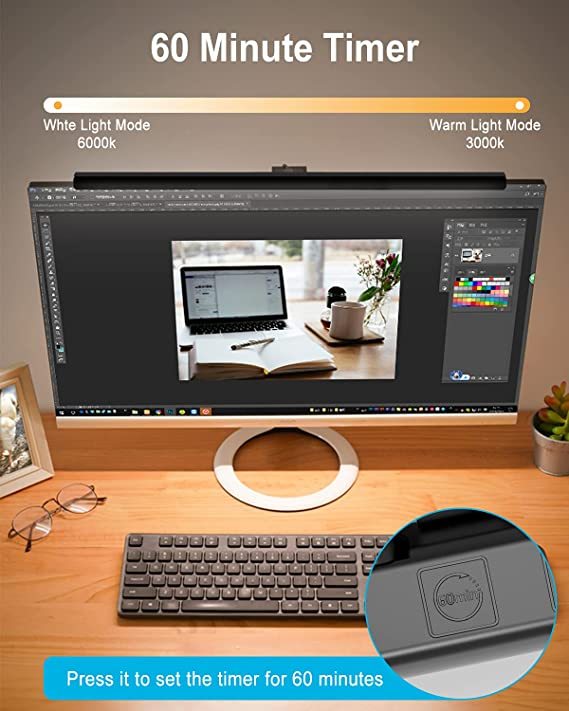 TB-301S LED PC Monitor Touch Screen Lamp Warm Light Lighting Bar Dimmable Laptop/Computer Mounted Light Strip Eye Protection