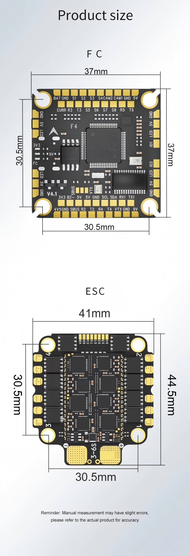 F460 V4 60A AM32 Stack ESC/FC
