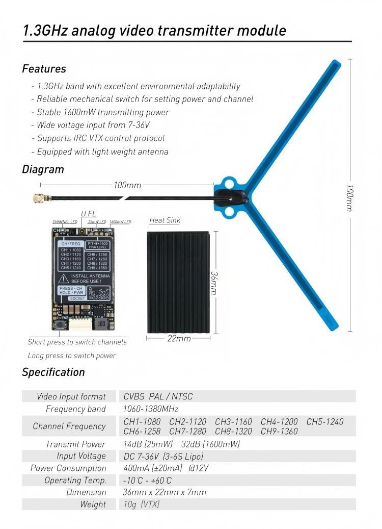 1.3g fpv vtx