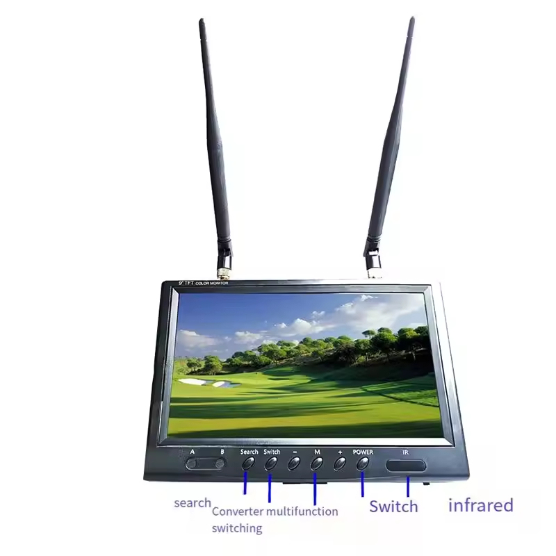 9 Inch 5.8G FPV Monitor LCD Screen 800X480 20Hz--20Khz Stereo Dual Receiver