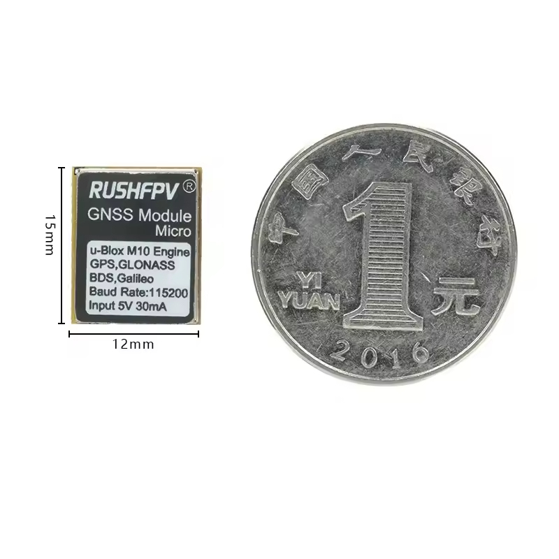 RUSHFPV GNSS Pro Mini Micro M10 GPS Module 10HZ Rate Built-in Ceramic Antenna