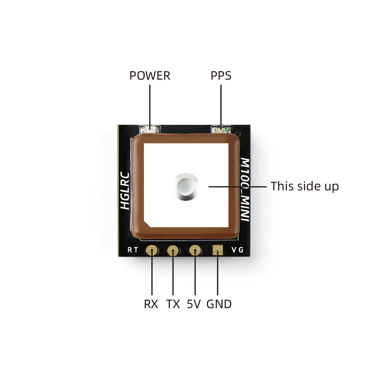HGLRC M100 Mini GPS Module with Built-In Ceramic Antenna M10