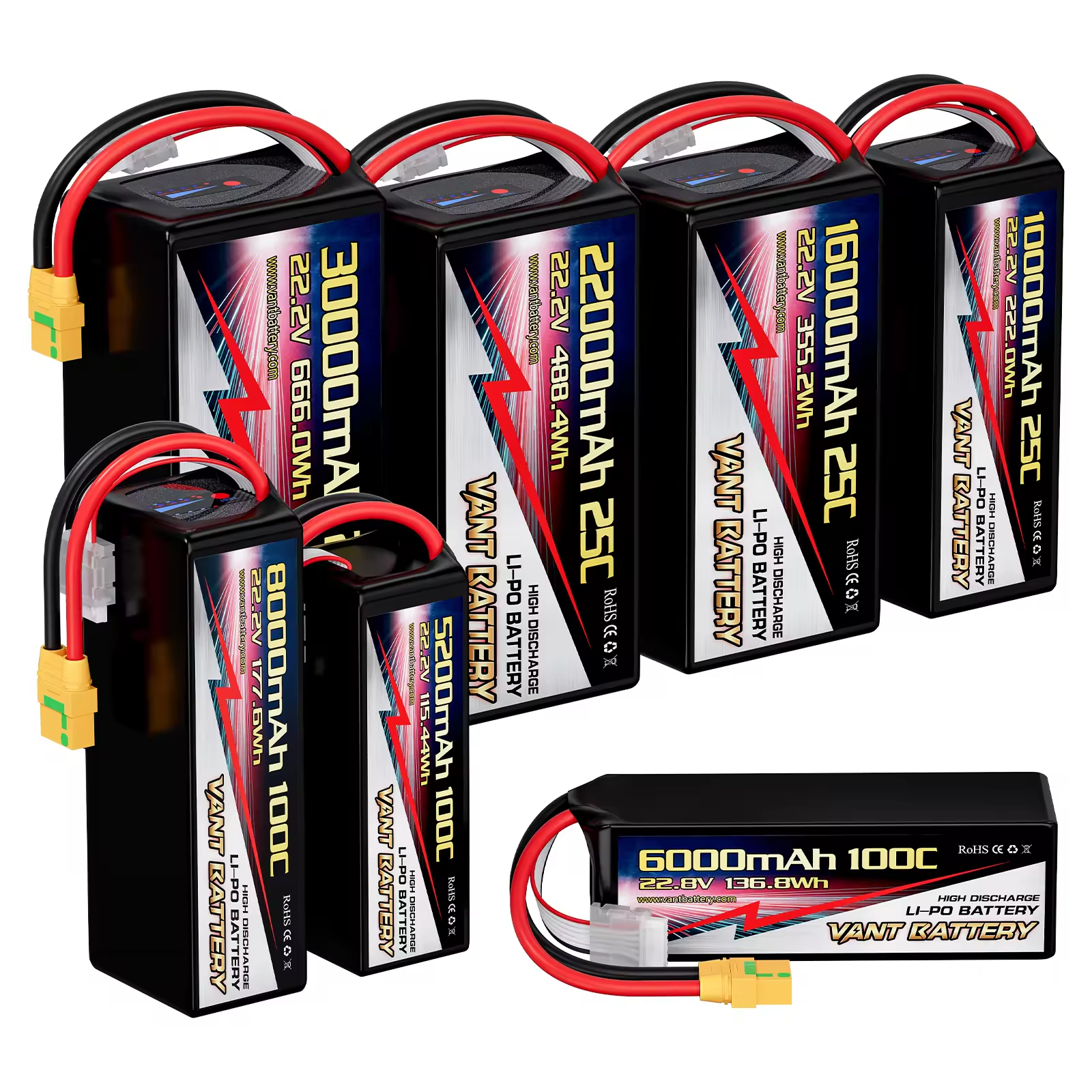 VANT FPV Drone Battery 4S/6S Lipo Battery 5200/6000/7500/8000/9500/10000/12000/16000/22000/30000mah XT60 Connector