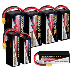 VANT FPV Drone Battery 4S/6S Lipo Battery 5200/6000/7500/8000/9500/10000/12000/16000/22000/30000mah XT60 Connector