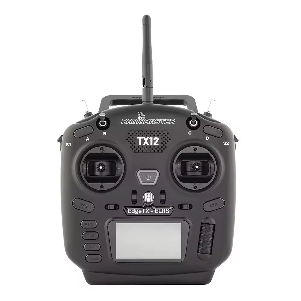 Drone controlled by TX12 radio transmitter remote control