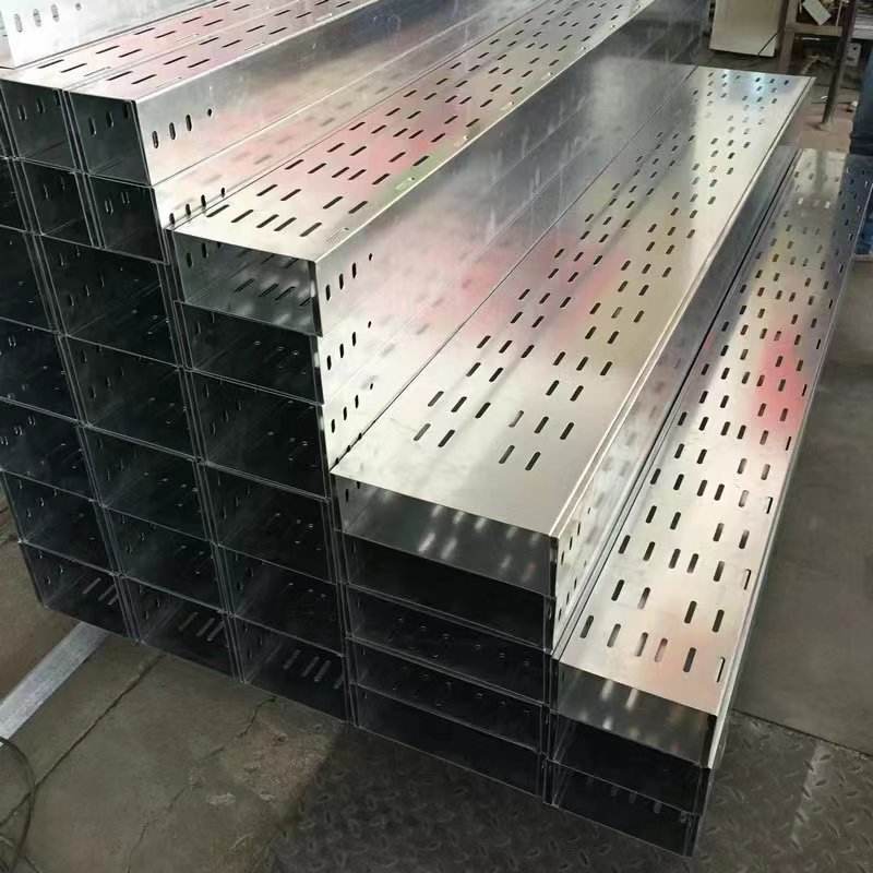 Hot dipped galvanized steel perforated cable tray system, custom made for outdoor use