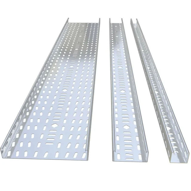 SS304 SS316L stainless steel flame retardant perforated cable tray system heavy weight perforated type