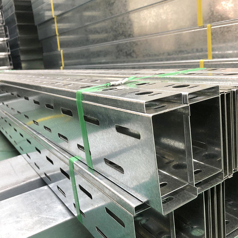 Hot dipped galvanized steel perforated cable tray system, custom made for outdoor use