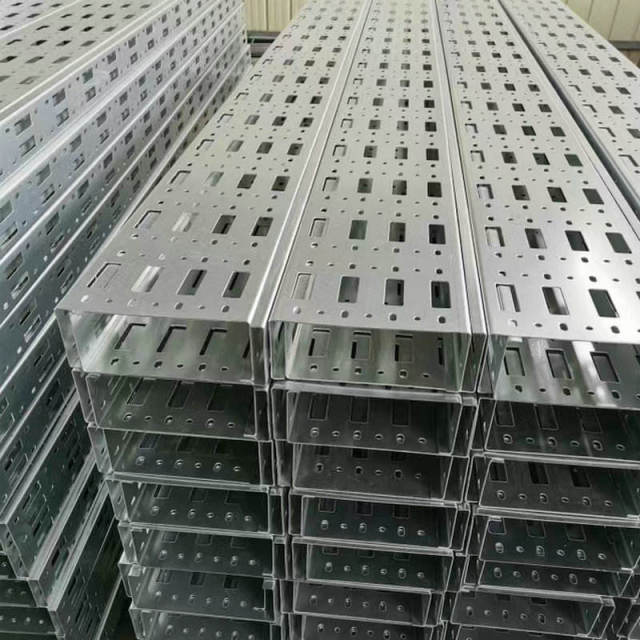 Hot dipped galvanized steel perforated cable tray system, custom made for outdoor use
