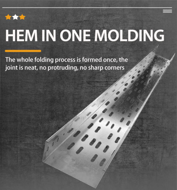 Punched Through Cable Tray Perforated Gi Cable Trunk For Solar System Aluminium Electric Wiring Tray