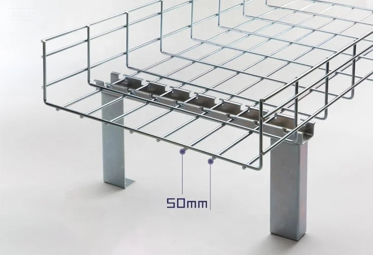 High Quality Material Customized Size Smooth Galvanized Steel Basket Wire Mesh Cable Tray