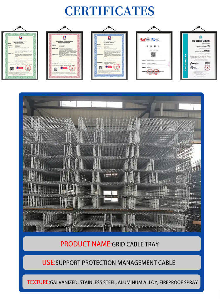 50mm100mm Customized Fireproof Metal Galvanized Surface Treatment Wire Mesh Basket Cable Tray