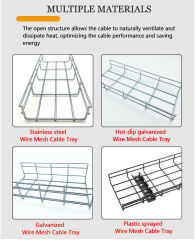 200mm 100mm size basket mesh galvanized steel wire cable tray