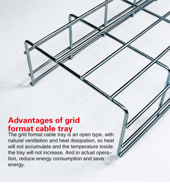 Galvanized Mesh Grid Steel Hanging Cable Tray CE  Wire Mesh Cable Tray