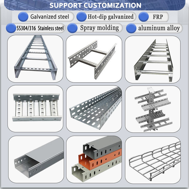 High Quality Material Customized Size Smooth Galvanized Steel Basket Wire Mesh Cable Tray