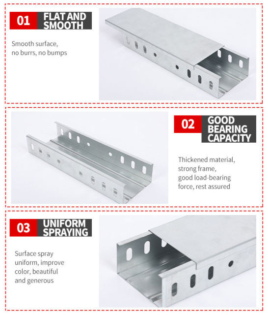 Fireproof Accessories Galvanised Cable Trunking Fittings Raceway Cable Channel with Cove