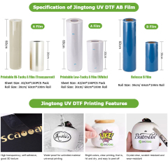 Premium UV DTF AB Film – Polymer Cold Transfer Film with High Ink Absorption & Waterproof for Any UV Printers