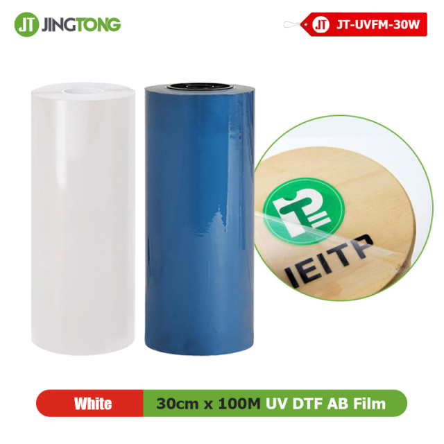 UV DTF AB Film 30cm*100m Roll UV Print Transferable Film for Label Sticker Printing (White Base)